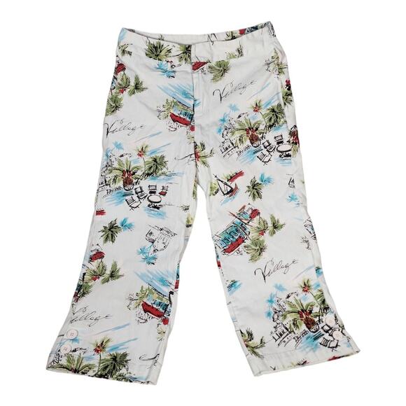 NTCO Nomadic Trader Tropical Vacation Themed Cropped Pants Womens Size 10 - Picture 1 of 10